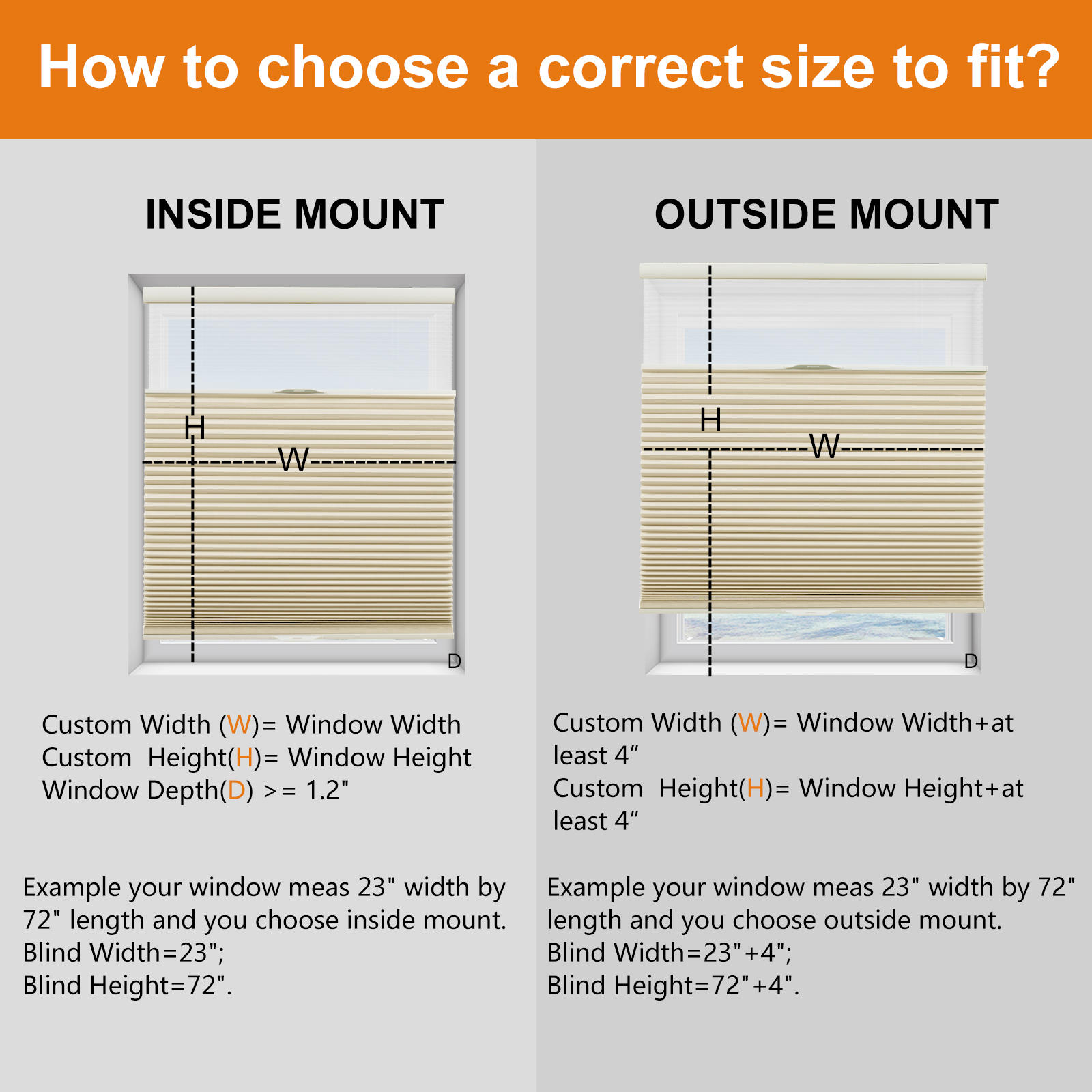 Inside mount measurement guide — black lines show width, red lines show height